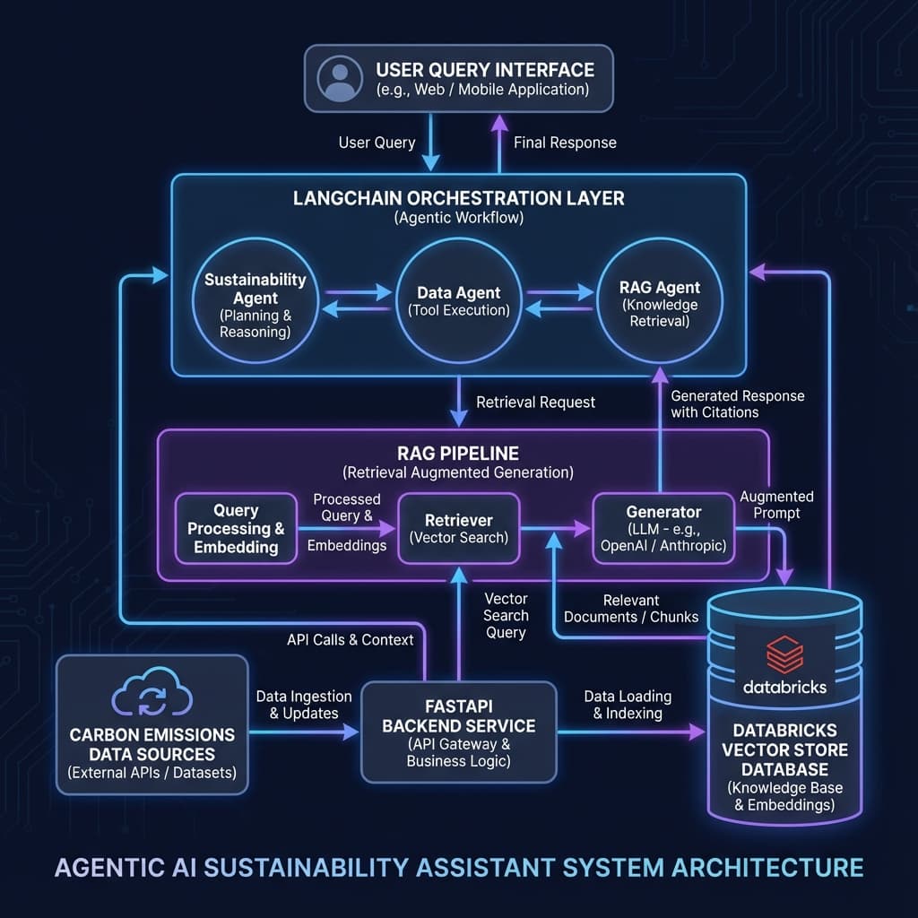 Agentic AI Sustainability Assistant Architecture